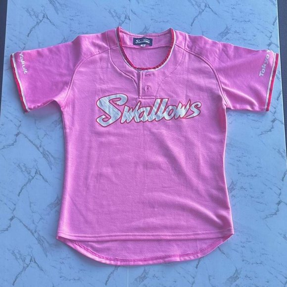 Japanese vintage baseball jersey half sleeve top - XS (size6) - Picture 2 of 6